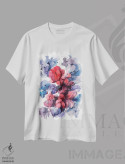 تیشرت سفید طرح دار انتزاع گل گون اثر الگا آکسنوا | immage.ir