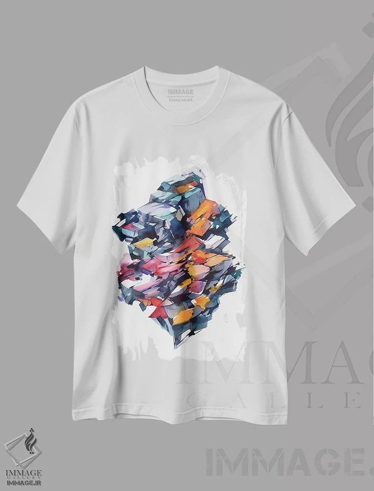 تیشرت سفید طرح دار جنبه ها اثر الگا آکسنوا | immage.ir