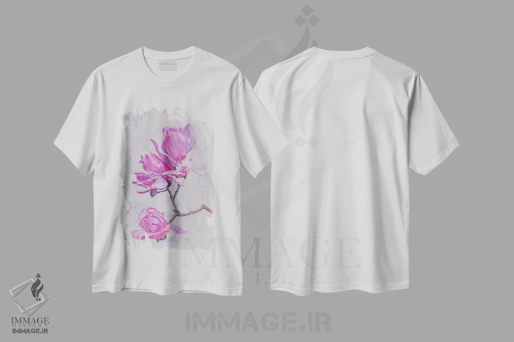 تیشرت سفید طرح دار ماگنولیاها، دکور معاصر اثر الگا وُلنا | immage.ir