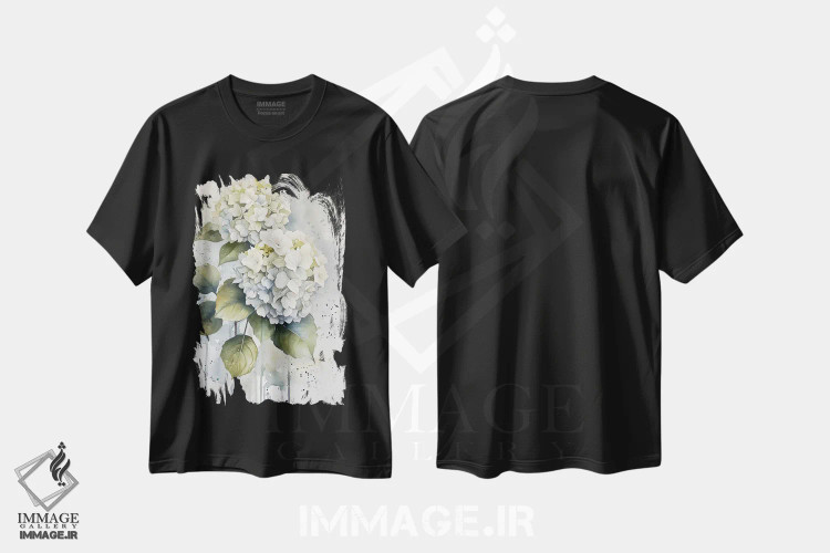 تیشرت مشکی طرح دار هورتنزیا، دکور معاصر اثر الگا وُلنا | immage.ir
