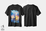 تیشرت مشکی طرح دار بندر جادویی، دکور معاصر اثر الگا وُلنا | فروشگاه ایماژ