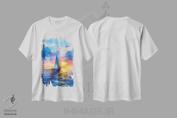 تیشرت سفید طرح دار بندر جادویی، دکور معاصر اثر الگا وُلنا | immage.ir