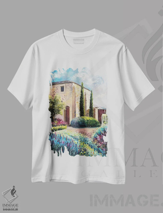 تیشرت سفید طرح دار پروانس، هنر فاخر معاصر اثر اولنا هونتار | immage.ir