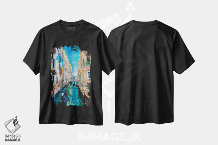 تیشرت مشکی طرح دار ونیز ۲۰۲۲، دکور معاصر اثر اولنا هونتار | immage.ir