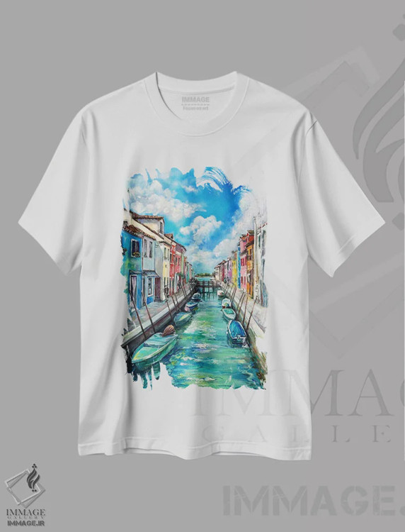 تیشرت سفید طرح دار بورانو ۲۰۲۳، هنر فاخر معاصر اثر اولنا هونتار | immage.ir