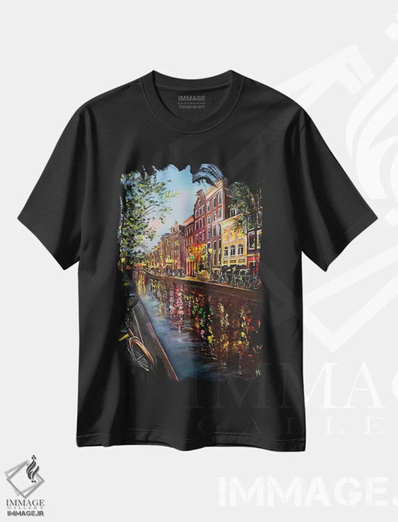 تیشرت مشکی طرح دار آمستردام، دکور معاصر اثر اولنا هونتار | immage.ir