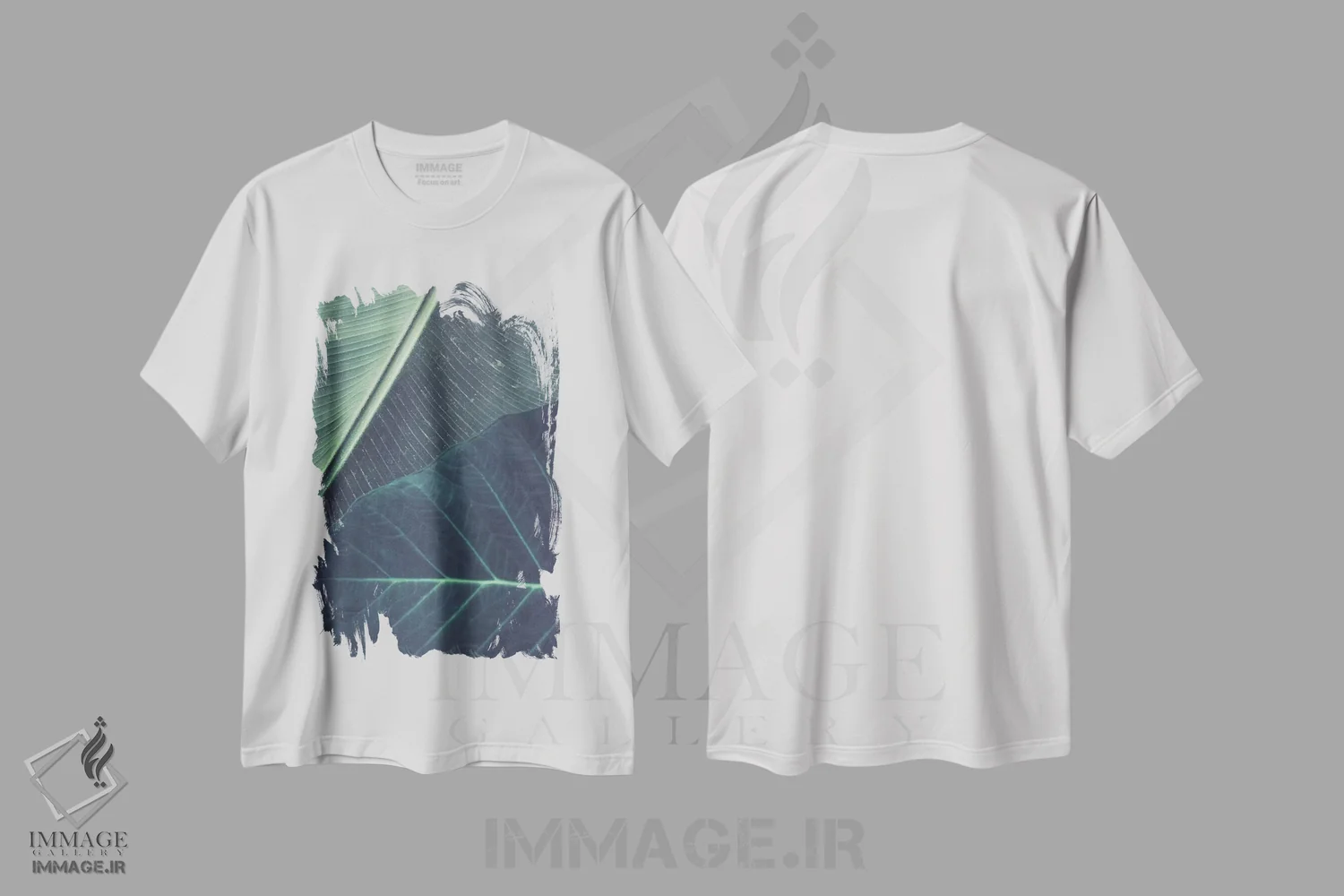 تیشرت سفید طرح دار برگ ها II، تزئینی اثر اولیویا جوی سنت کلر | immage.ir