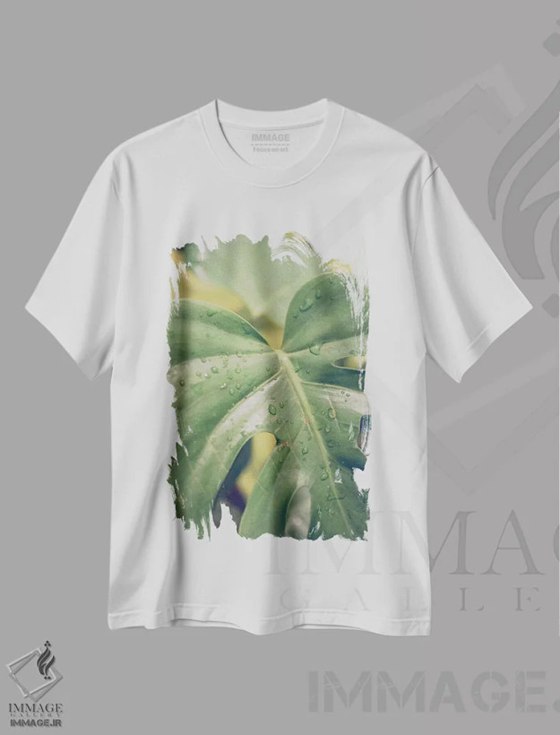 تیشرت سفید طرح دار برگ ها VI، تزئینی اثر اولیویا جوی سنت کلر | فروشگاه ایماژ