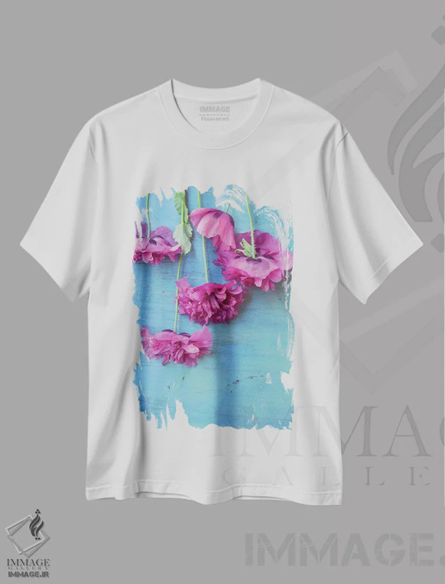 تیشرت سفید طرح دار شقایق ها، تزئینی اثر اولیویا جوی سنت کلر | فروشگاه ایماژ