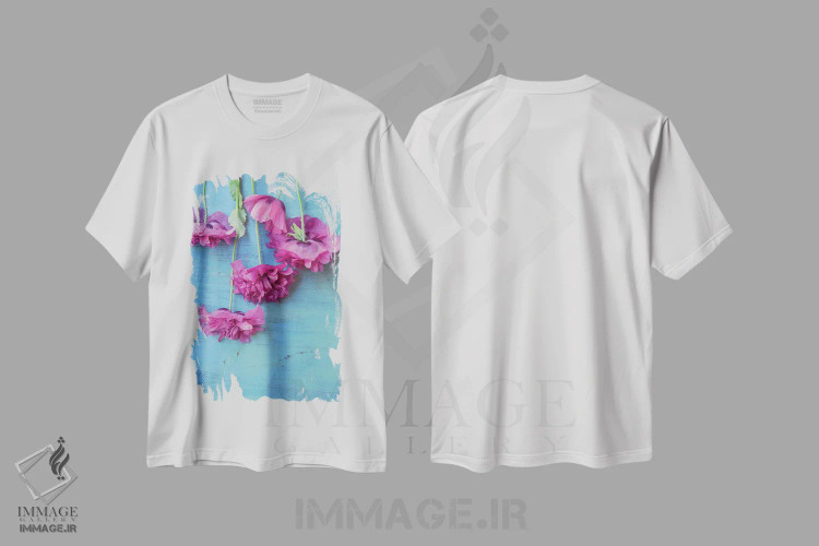 تیشرت سفید طرح دار شقایق ها، تزئینی اثر اولیویا جوی سنت کلر | فروشگاه ایماژ