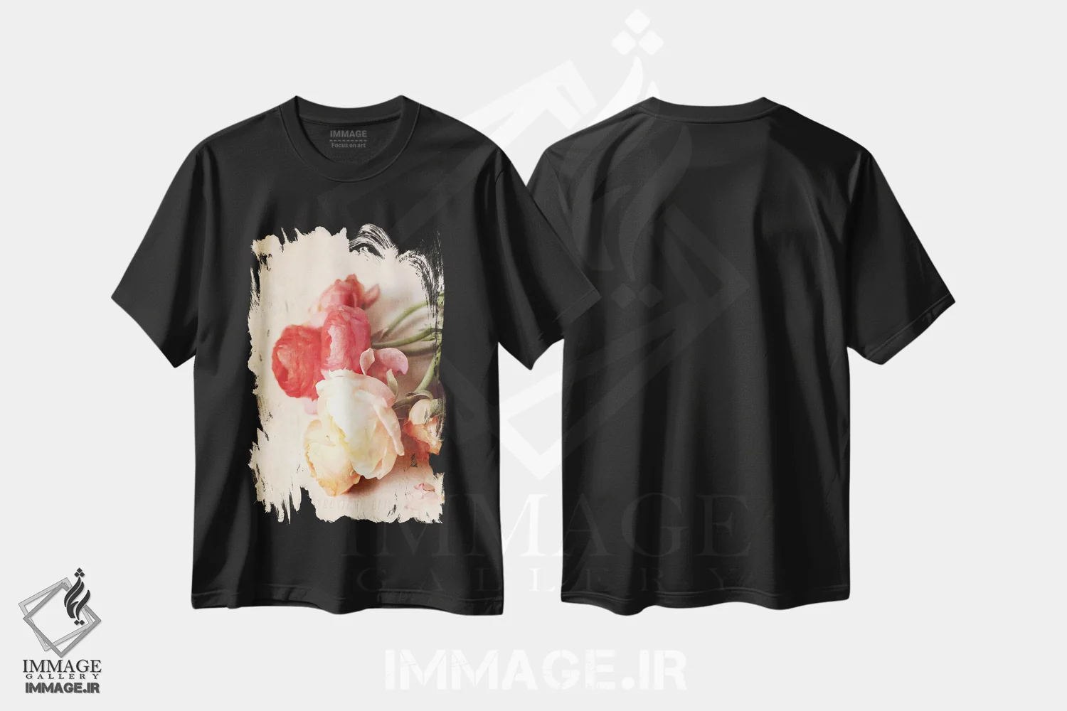 تیشرت مشکی طرح دار عاشقانه، تزئینی اثر اولیویا جوی سنت کلر | immage.ir