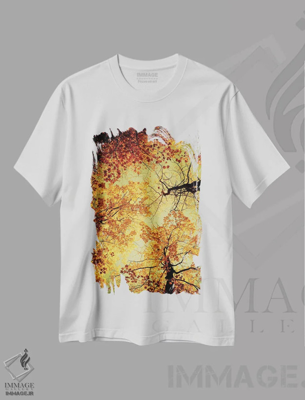 تیشرت سفید طرح دار طلایی، دکور تعطیلات اثر اولیویا جوی سنت کلر | فروشگاه ایماژ