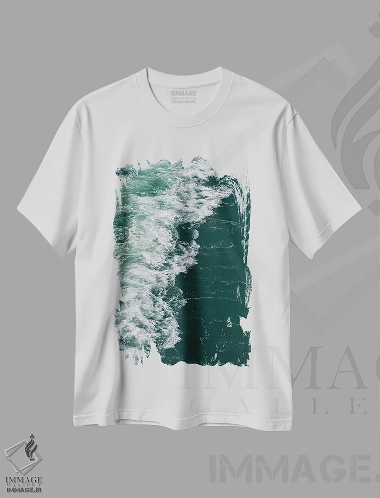 تیشرت سفید طرح دار امواج I، دکور ساحلی اثر اولیویا جوی سنت کلر | immage.ir