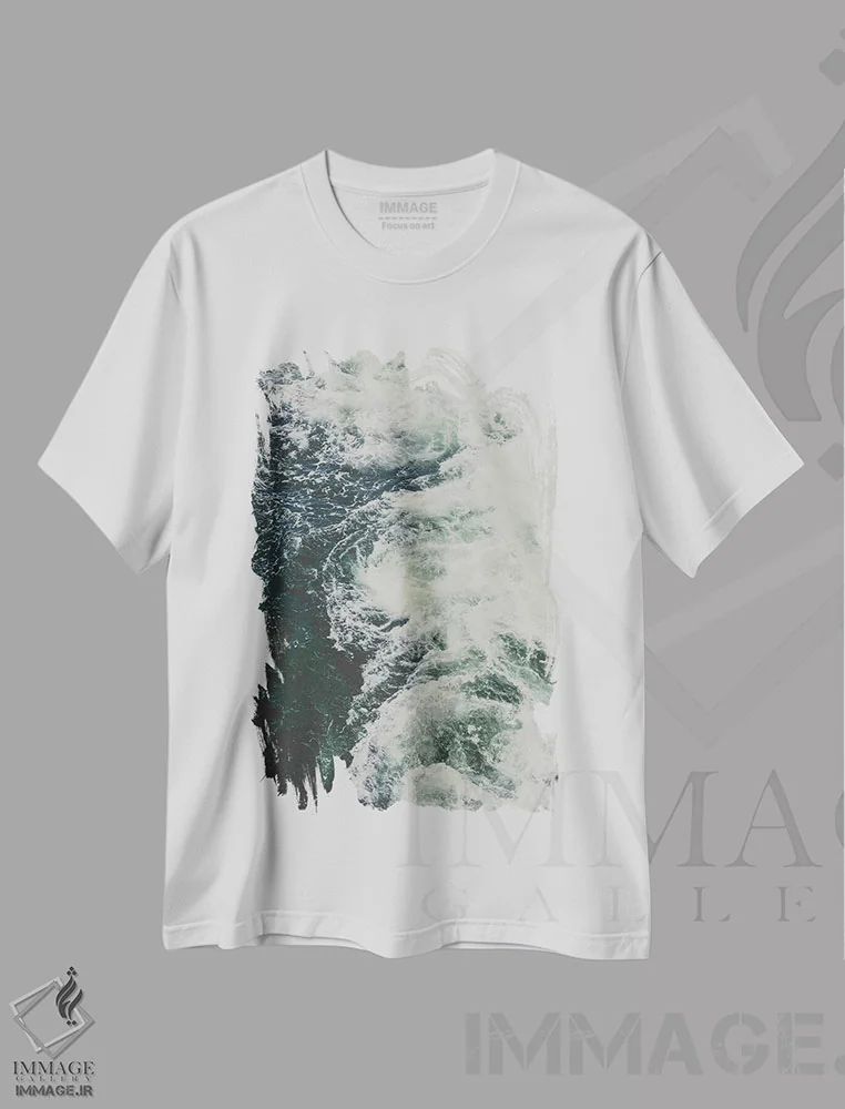 تیشرت سفید طرح دار امواج V، دکور ساحلی اثر اولیویا جوی سنت کلر | immage.ir