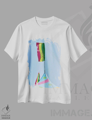 تیشرت سفید طرح دار کارناوال، دکور معاصر اثر اولیویا جوی سنت کلر | فروشگاه ایماژ