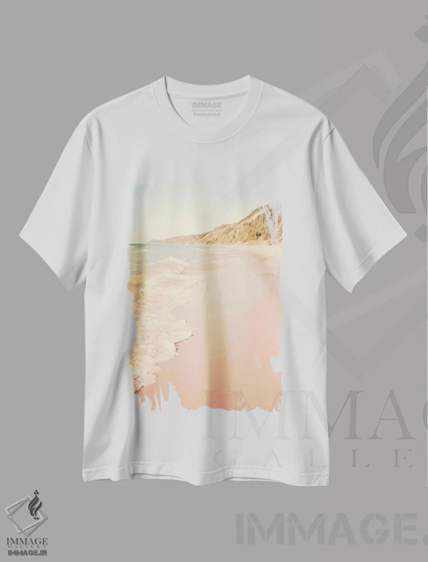 تیشرت سفید طرح دار ذهنش با امواج به سفر رفت، دکور معاصر اثر اولیویا جوی سنت کلر | فروشگاه ایماژ