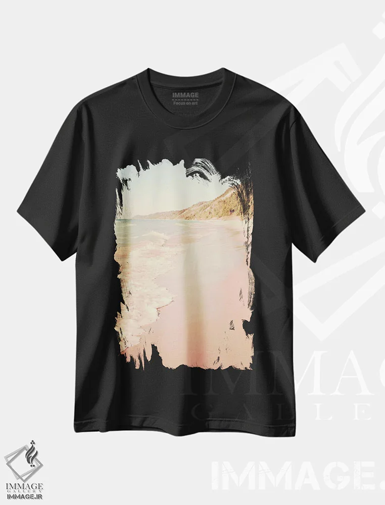 تیشرت مشکی طرح دار ذهنش با امواج به سفر رفت، دکور معاصر اثر اولیویا جوی سنت کلر | immage.ir