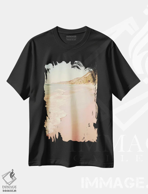 تیشرت مشکی طرح دار ذهنش با امواج به سفر رفت، دکور معاصر اثر اولیویا جوی سنت کلر | immage.ir