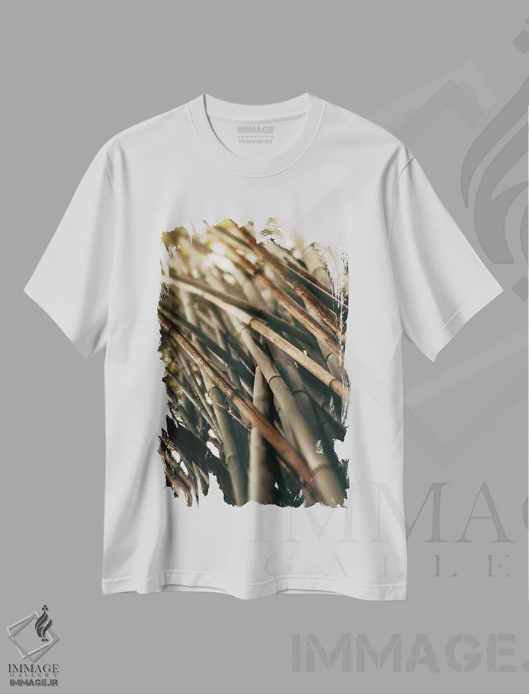 تیشرت سفید طرح دار مطالعه بامبو L، تزئینی اثر اولیویا جوی سنت کلر | immage.ir