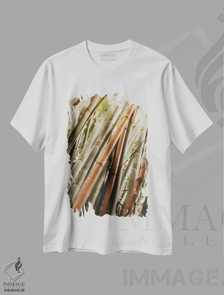 تیشرت سفید طرح دار مطالعه بامبو LI، تزئینی اثر اولیویا جوی سنت کلر | فروشگاه ایماژ