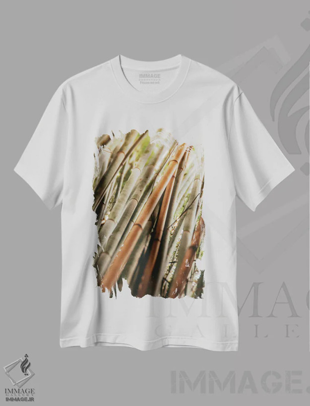 تیشرت سفید طرح دار مطالعه بامبو LI، تزئینی اثر اولیویا جوی سنت کلر | فروشگاه ایماژ