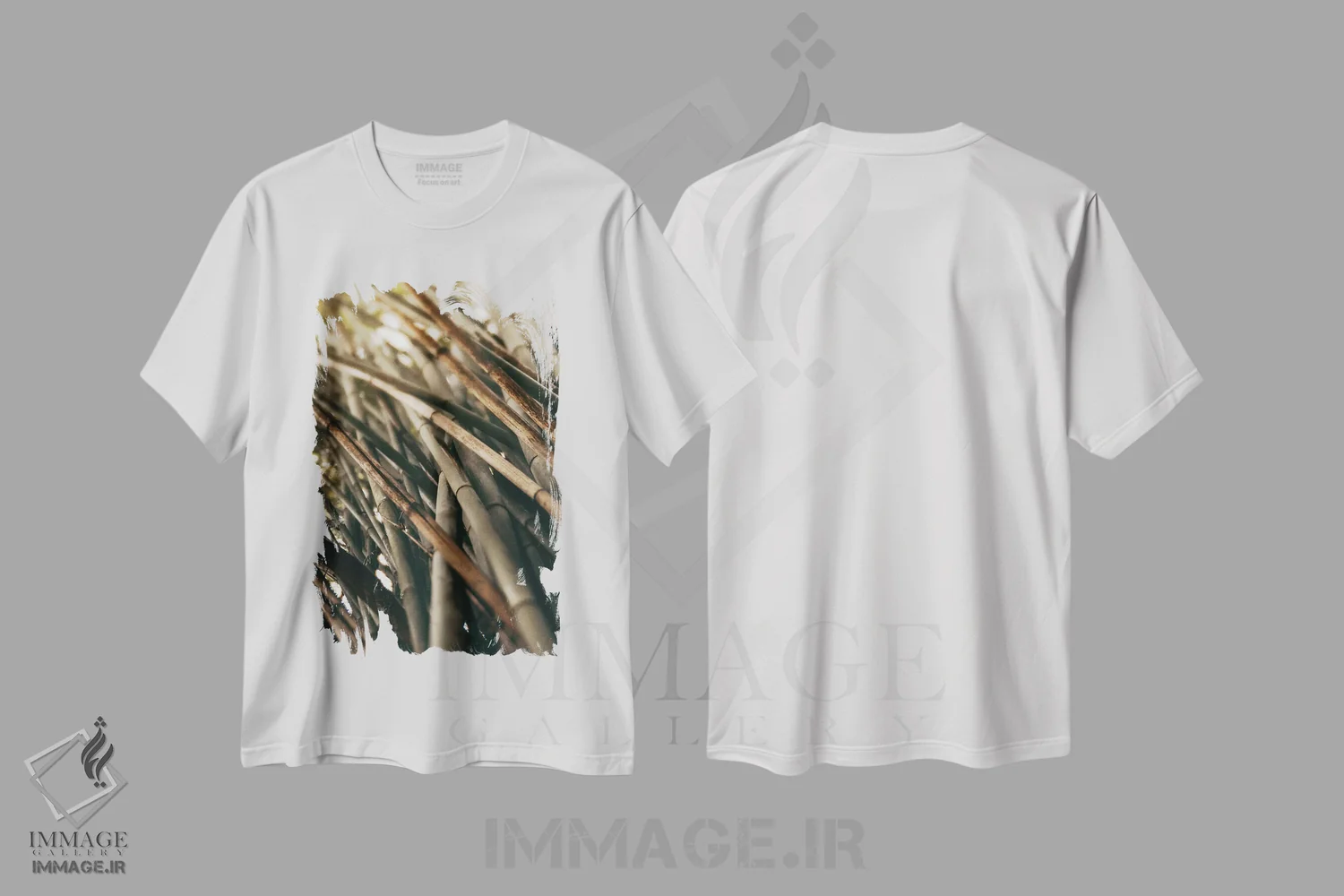 تیشرت سفید طرح دار مطالعه بامبو L، تزئینی اثر اولیویا جوی سنت کلر | immage.ir