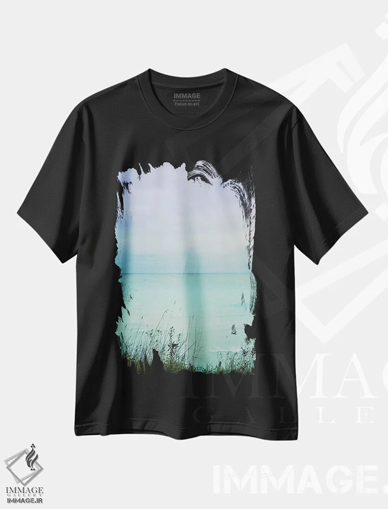 تیشرت مشکی طرح دار آرامش، تزئینی اثر اولیویا جوی سنت کلر | فروشگاه ایماژ