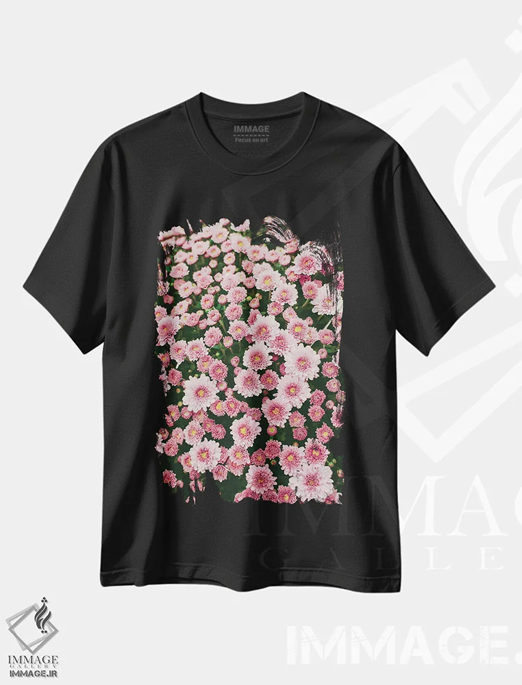 تیشرت مشکی طرح دار شکوفایی بی دریغ، تزئینی اثر اولیویا جوی سنت کلر | فروشگاه ایماژ