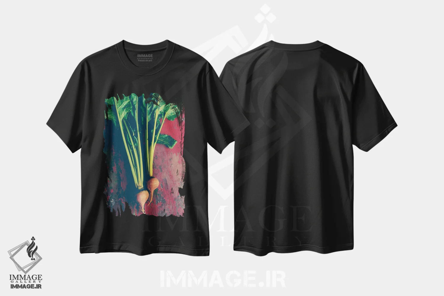 تیشرت مشکی طرح دار از باغ تا سفره، تزئینی اثر اولیویا جوی سنت کلر | فروشگاه ایماژ