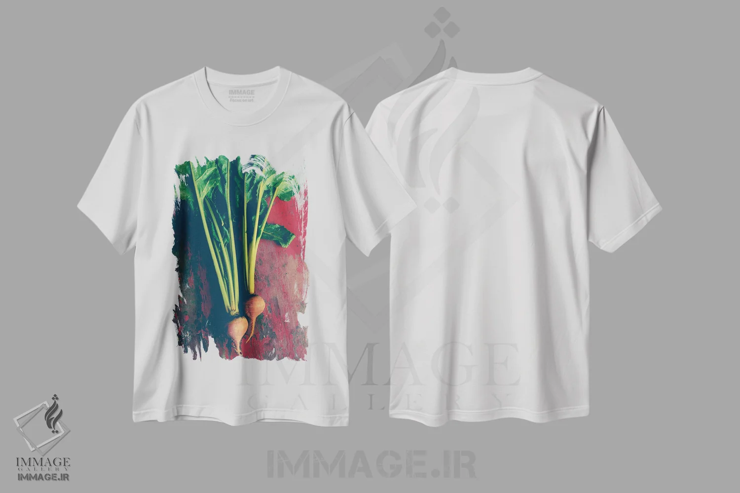 تیشرت سفید طرح دار از باغ تا سفره، تزئینی اثر اولیویا جوی سنت کلر | immage.ir