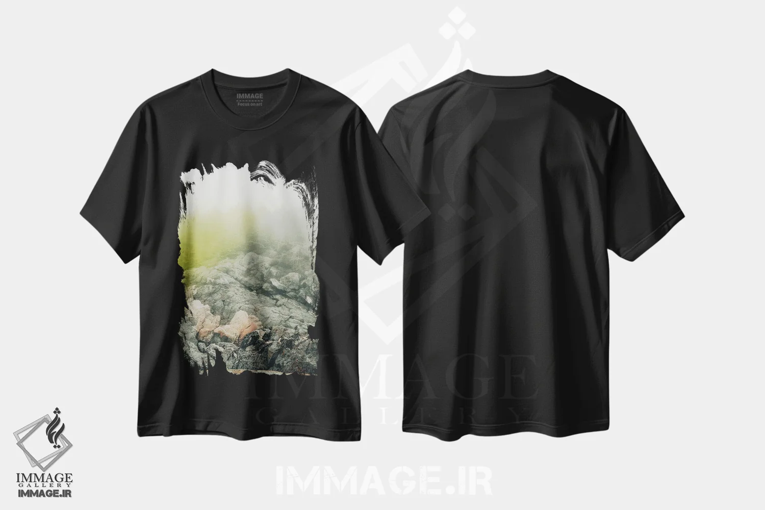 تیشرت مشکی طرح دار صبح ساحلی، مدیوم اثر اولیویا جوی سنت کلر | فروشگاه ایماژ