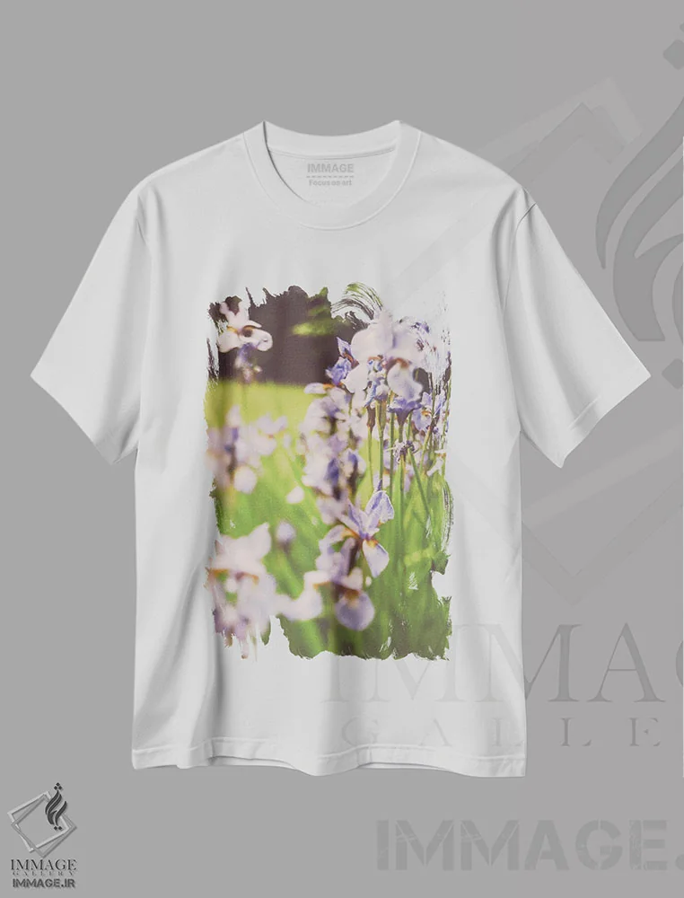 تیشرت سفید طرح دار مهمانی باغ I، مدیوم اثر اولیویا جوی سنت کلر | immage.ir