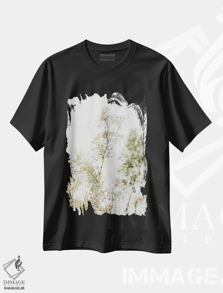 تیشرت مشکی طرح دار سایه بان بالاسر ۲، مدیوم اثر اولیویا جوی سنت کلر | immage.ir