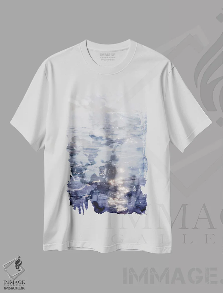 تیشرت سفید طرح دار فضاهای گذار شماره ۲، تزئینی اثر اولیویا جوی سنت کلر | immage.ir