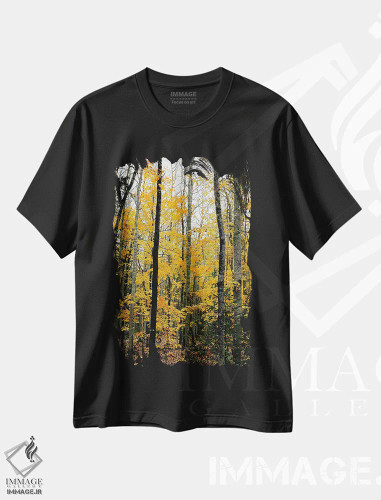 تیشرت مشکی طرح دار درختان افرا در پاییز، مدیوم اثر اولیویا جوی سنت کلر | فروشگاه ایماژ