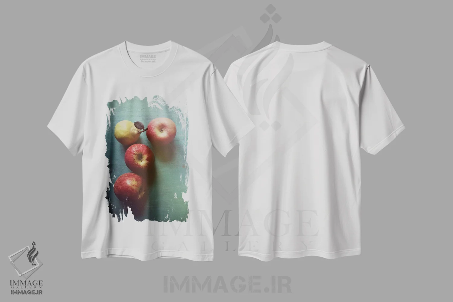 تیشرت سفید طرح دار سیب های پاییزی، دکور روستایی اثر اولیویا جوی سنت کلر | فروشگاه ایماژ