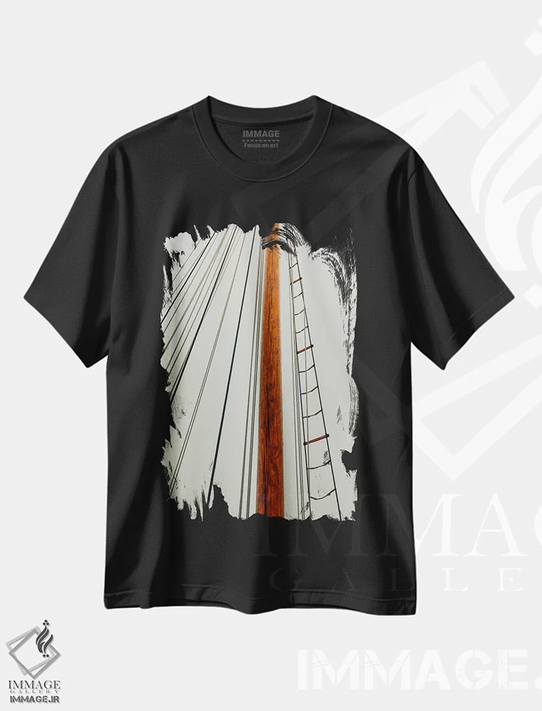تیشرت مشکی طرح دار عکس抽象 دکل قایق بادبانی، مدیوم اثر اولیویا جوی سنت کلر | immage.ir
