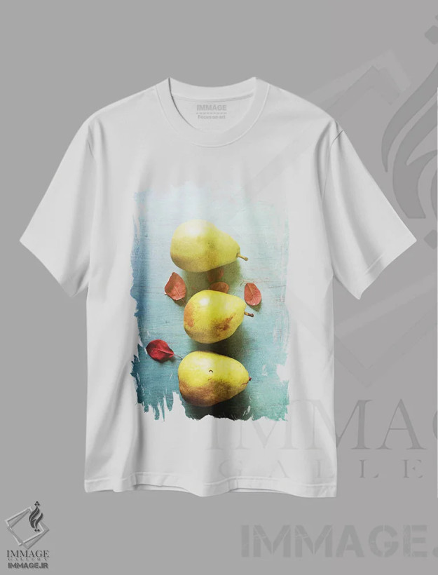 تیشرت سفید طرح دار سه گلابی، تزئینی اثر اولیویا جوی سنت کلر | فروشگاه ایماژ