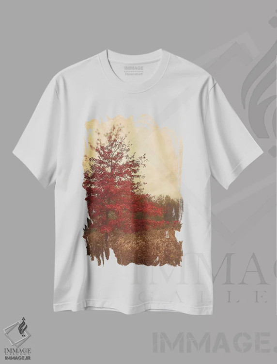 تیشرت سفید طرح دار بلوط قرمز، مدیوم اثر اولیویا جوی سنت کلر | فروشگاه ایماژ