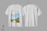 تیشرت سفید طرح دار ساحل، دکور ساحلی اثر اولیویا جوی سنت کلر | immage.ir