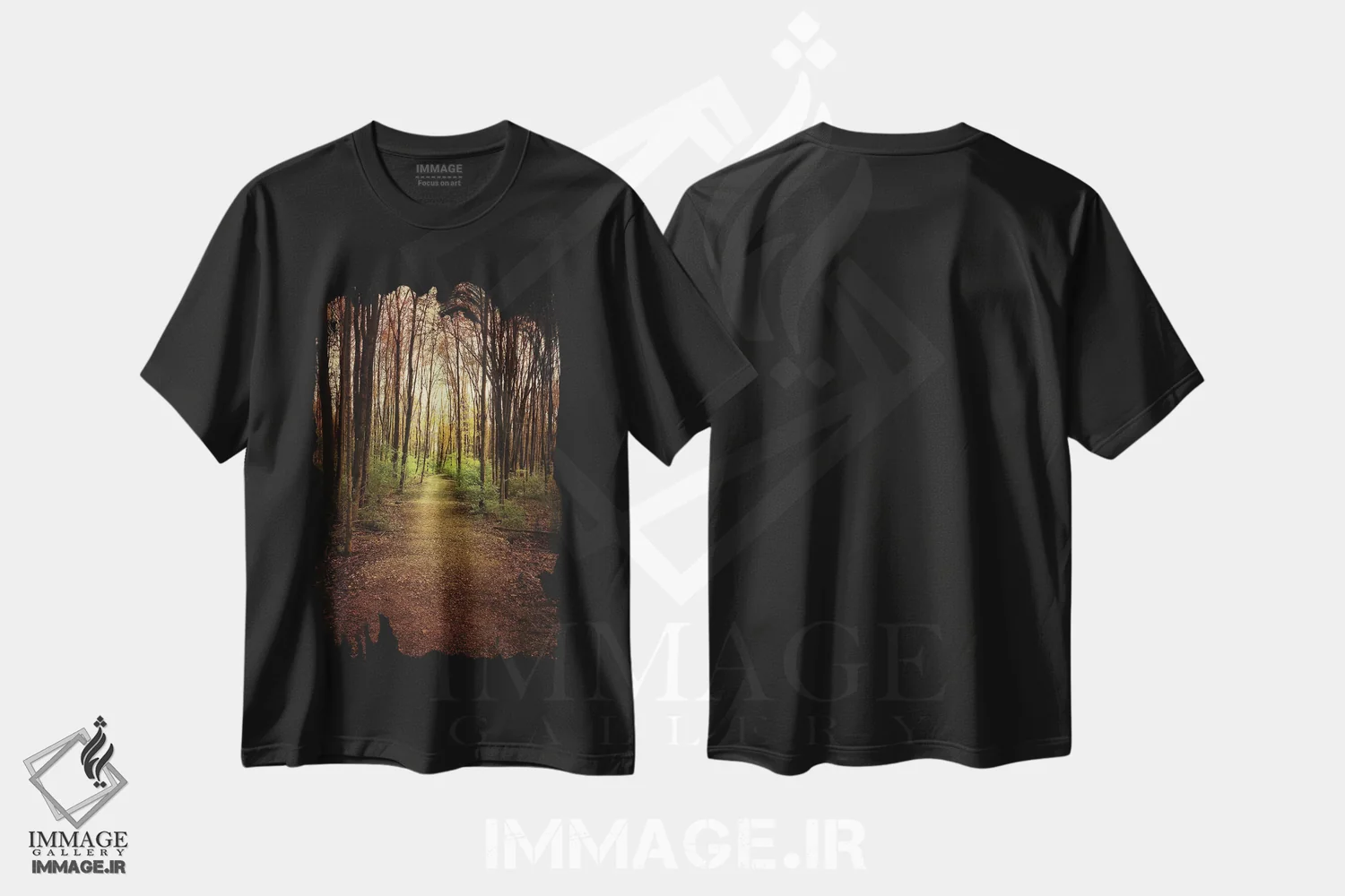 تیشرت مشکی طرح دار پرسه در جنگل، مدیوم اثر اولیویا جوی سنت کلر | فروشگاه ایماژ