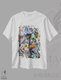 تیشرت سفید طرح دار باغ جادویی، هنر فاخر معاصر اثر اوکسانا پترووا | immage.ir