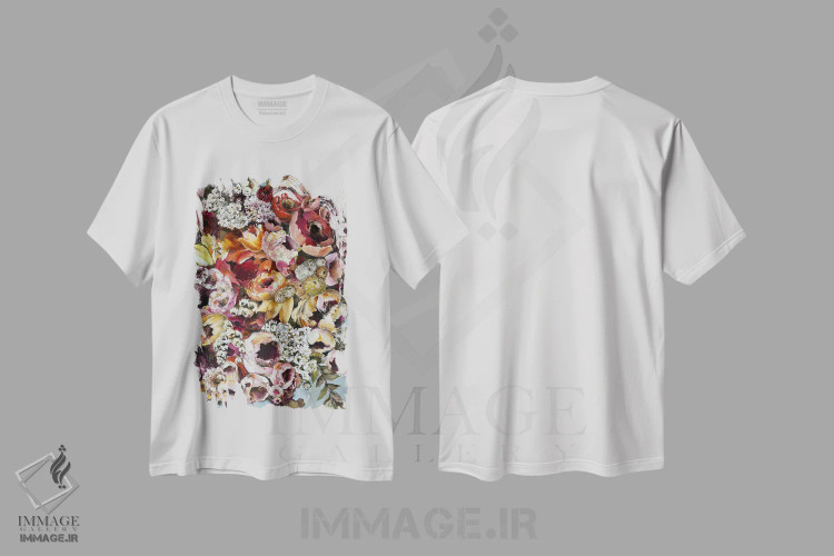 تیشرت سفید طرح دار احساس خوشبختی، هنر فاخر معاصر اثر اوکسانا پترووا | فروشگاه ایماژ