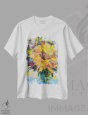 تیشرت سفید طرح دار دسته گل زرد گلی، دکور معاصر اثر اوکسانا پترووا | فروشگاه ایماژ