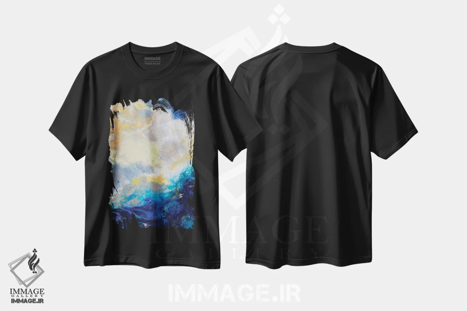 تیشرت مشکی طرح دار رؤیاهایی درباره دریا اثر اوکسانا پترووا | فروشگاه ایماژ