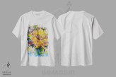 تیشرت سفید طرح دار دسته گل زرد گلی، دکور معاصر اثر اوکسانا پترووا | فروشگاه ایماژ