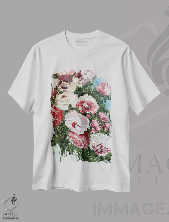 تیشرت سفید طرح دار رزهای بیشتر، دکور معاصر اثر اوکسانا پترووا | immage.ir