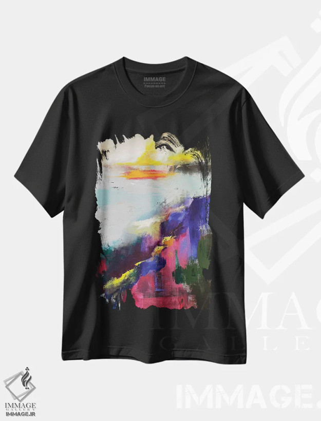 تیشرت مشکی طرح دار دل باخته تو اثر اوکسانا پترووا | فروشگاه ایماژ