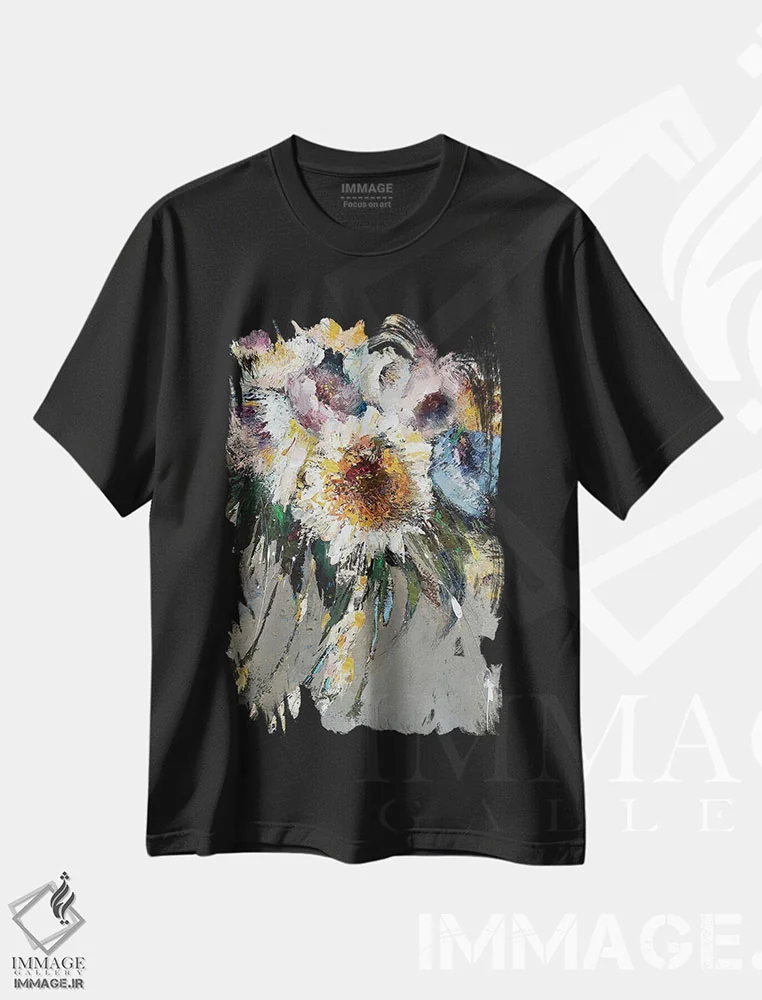 تیشرت مشکی طرح دار آفتابی، دکور معاصر اثر اوکسانا پترووا | فروشگاه ایماژ