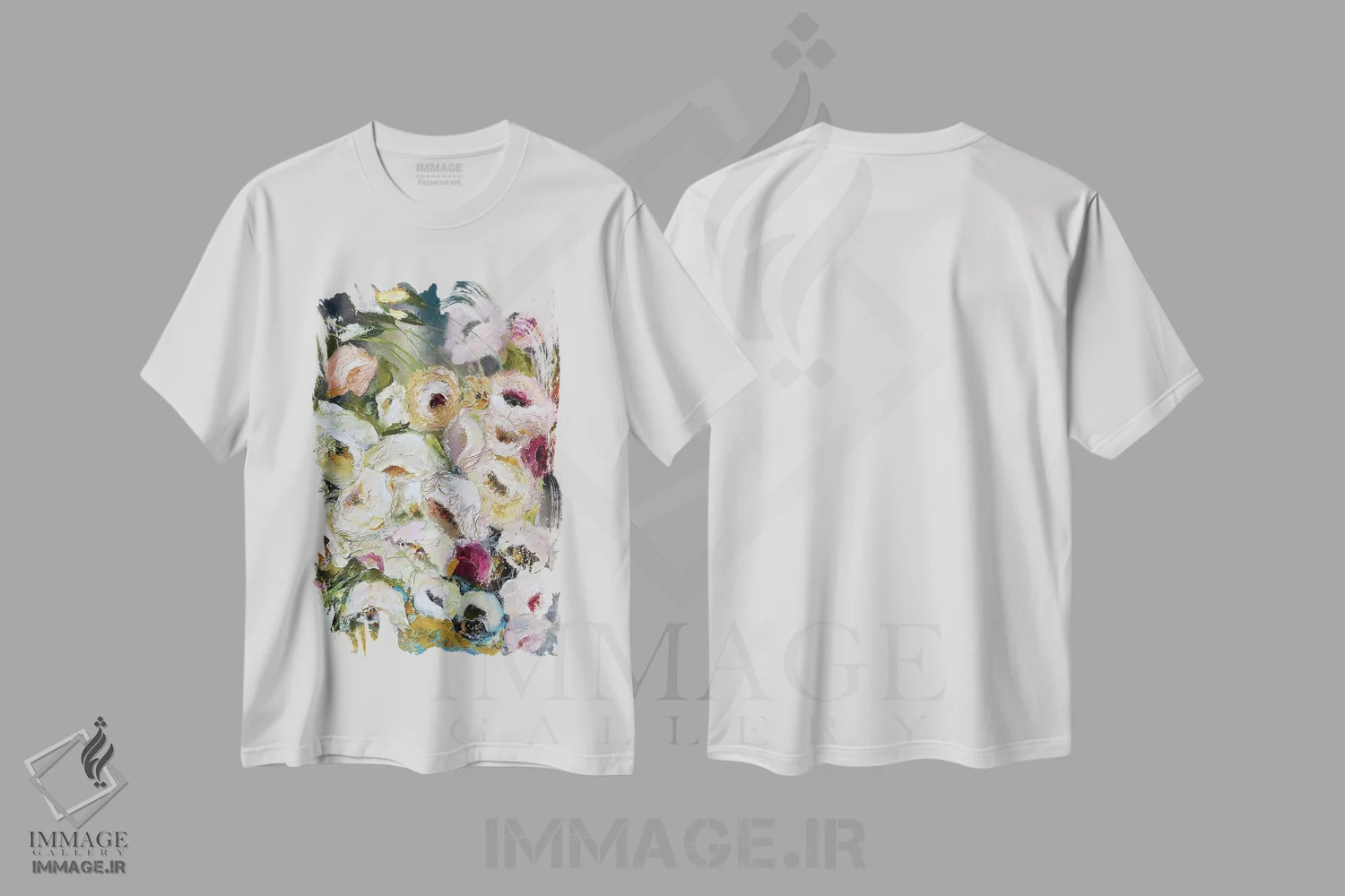 تیشرت سفید طرح دار پاییز گلی، دکور معاصر اثر اوکسانا پترووا | فروشگاه ایماژ